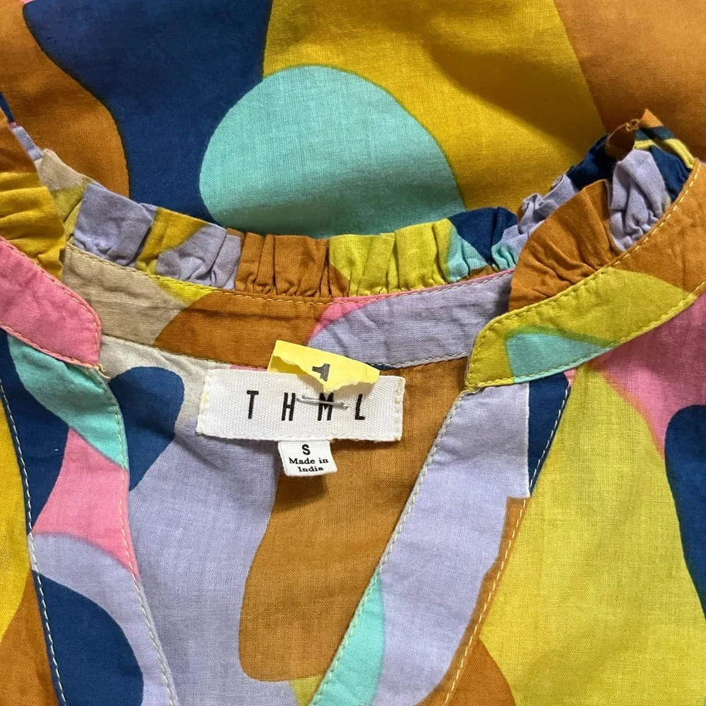 THML Multicolor Abstract Women's Blouse - Picture 3 of 11